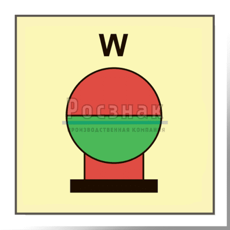 Знак IMO10.86ФС Стационарный сосуд пожаротушения, размещенный в защищаемой зоне для воды