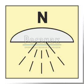 Знак IMO10.109ФС Помещение или группа помещений, защищенных системой пожаротушения для азота