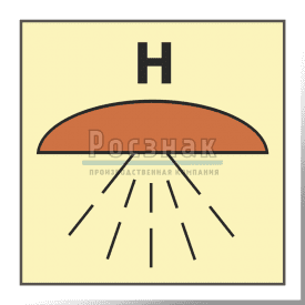 Знак IMO10.111ФС Помещение или группа помещений. защищенных системой пожаротушения для другого газа