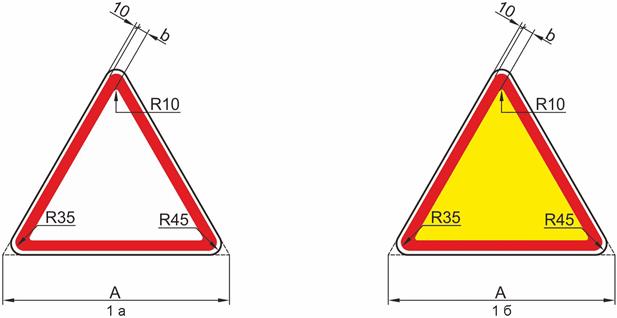 ВИДЫ И РАЗМЕРЫ ДОРОЖНЫХ ЗНАКОВ СТАНДАРТНОЙ ФОРМЫ