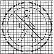 Изображения знаков на масштабной сетке